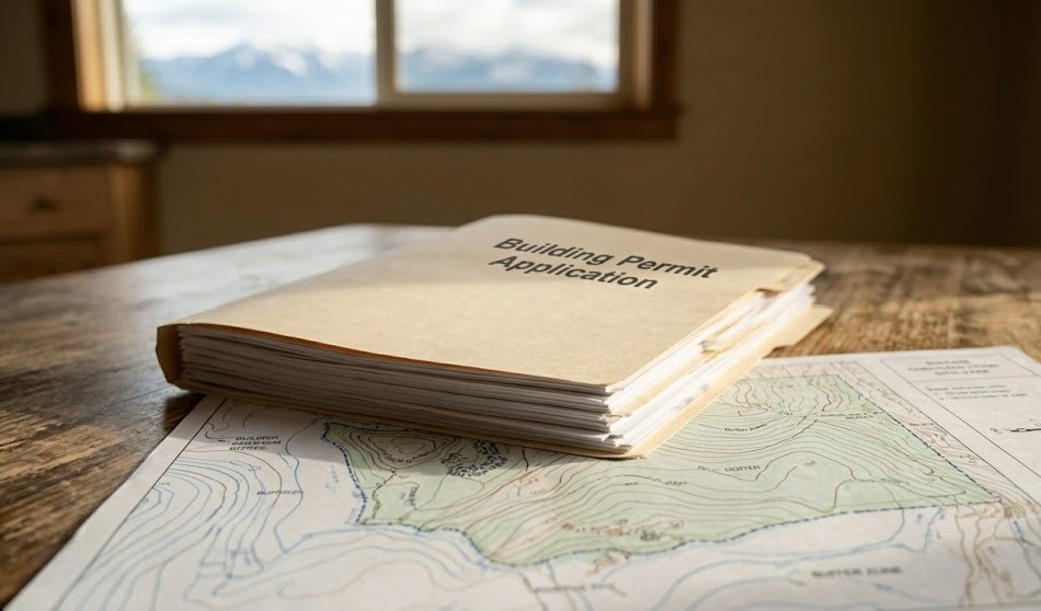 Building permit documents for raw land construction in Washington State