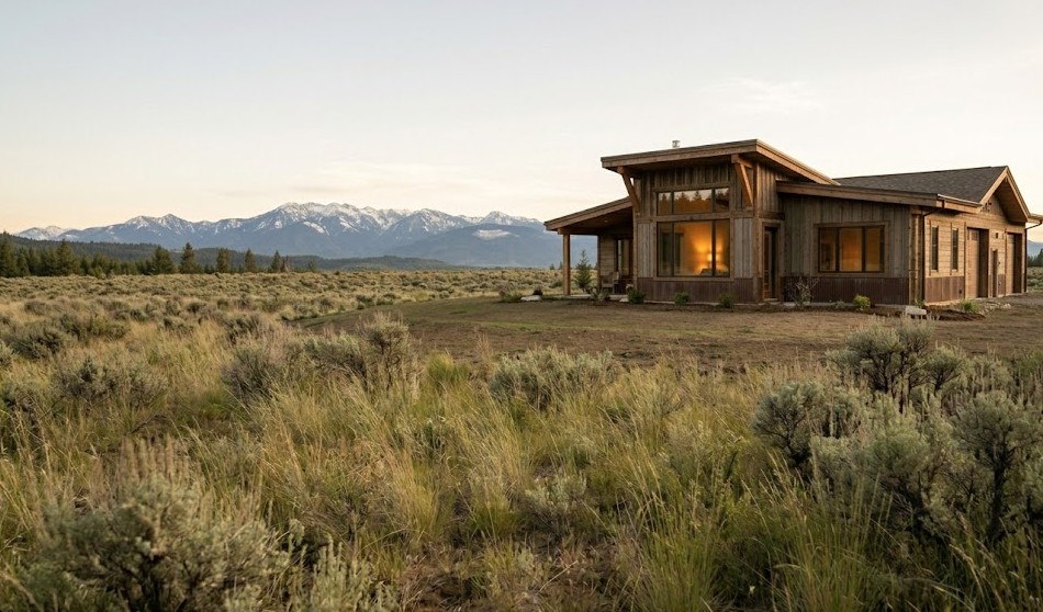 Completed custom home built on raw land in Washington by MKG Construction