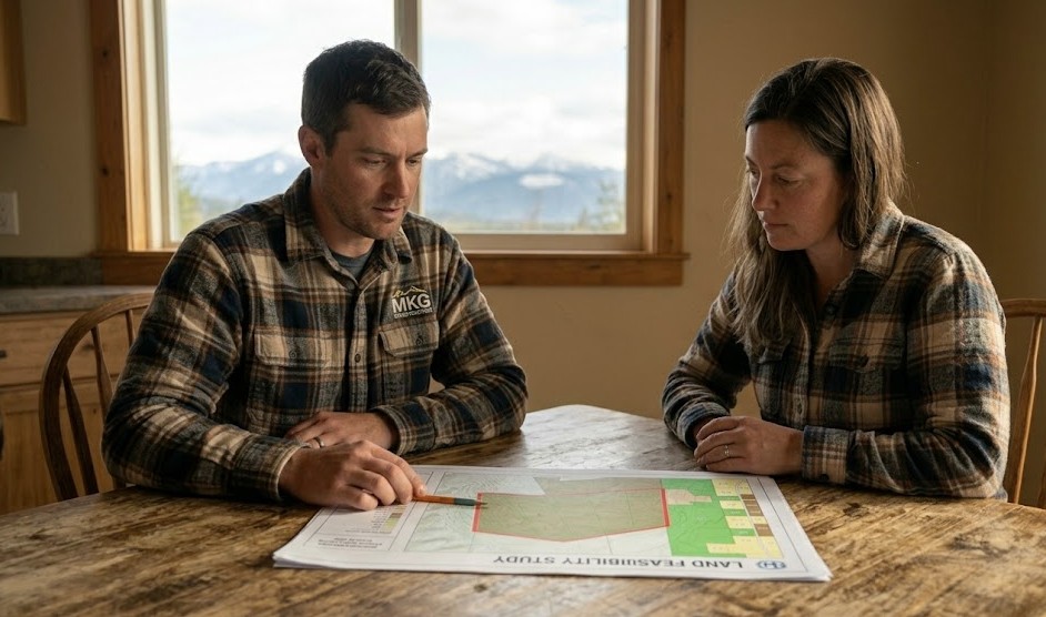 MKG Construction discussing building options with a Washington property owner