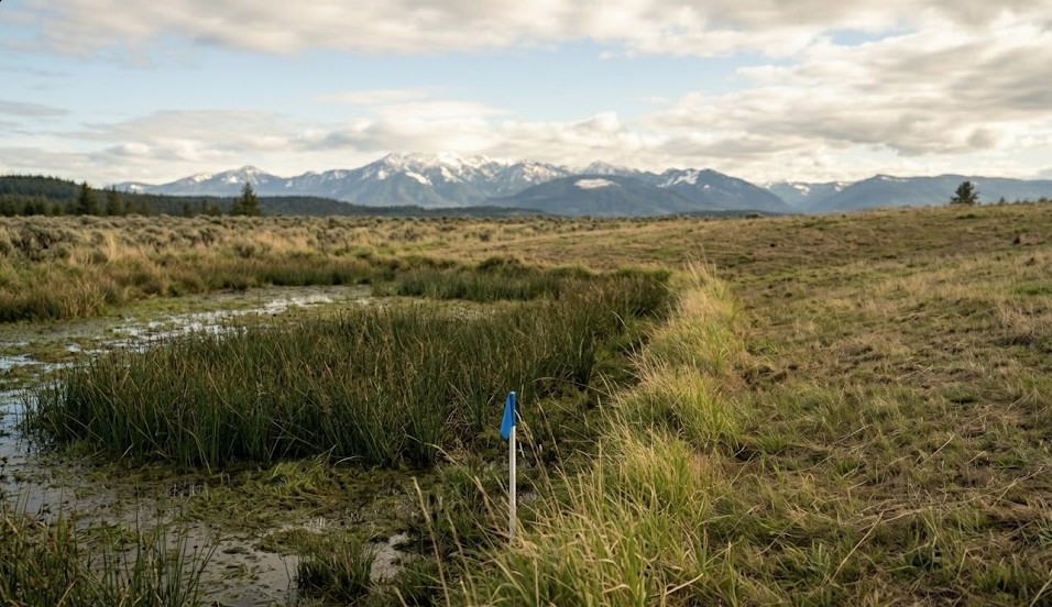 Wetland area near a Washington building lot affecting development potential